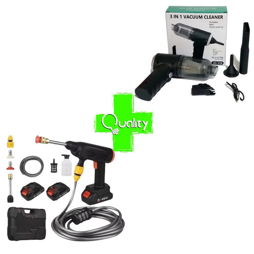 COMBO: Hidrolavadora + (Aspirador Portátil + Doble Batería + Maletín)